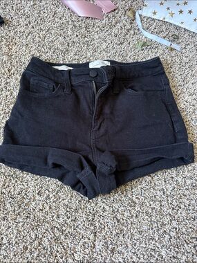 Universal Thread Black High-Rise Rolled Hem Jean Shorts